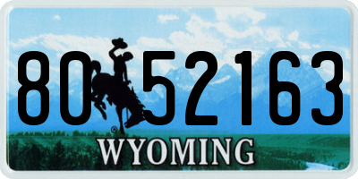 WY license plate 8052163