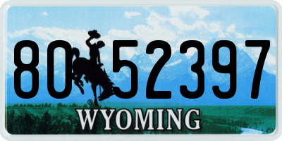 WY license plate 8052397