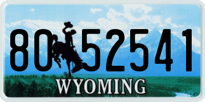 WY license plate 8052541