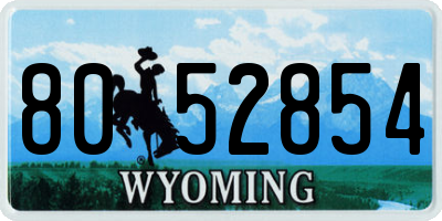 WY license plate 8052854
