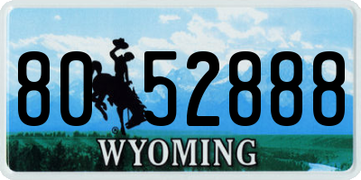 WY license plate 8052888