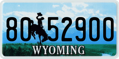 WY license plate 8052900