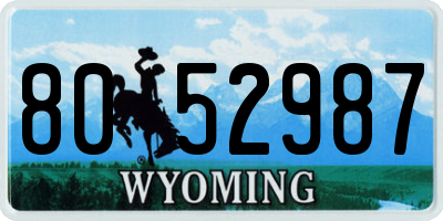 WY license plate 8052987