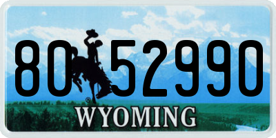 WY license plate 8052990