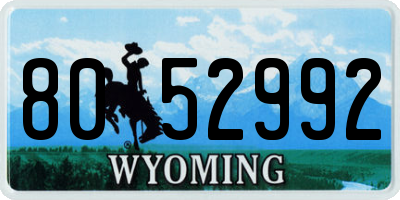 WY license plate 8052992