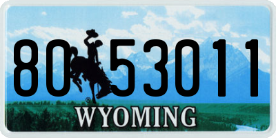 WY license plate 8053011
