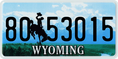 WY license plate 8053015
