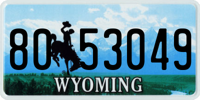 WY license plate 8053049