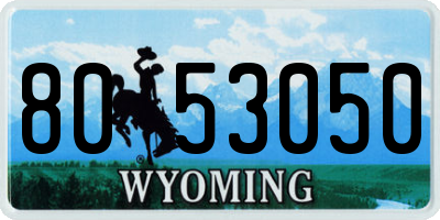 WY license plate 8053050