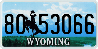 WY license plate 8053066