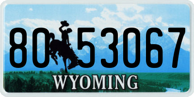 WY license plate 8053067