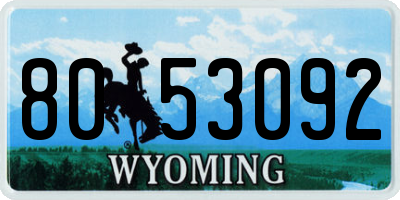 WY license plate 8053092