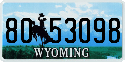 WY license plate 8053098