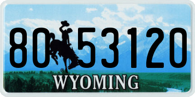 WY license plate 8053120