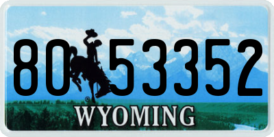 WY license plate 8053352