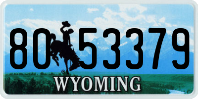 WY license plate 8053379