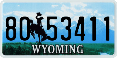 WY license plate 8053411