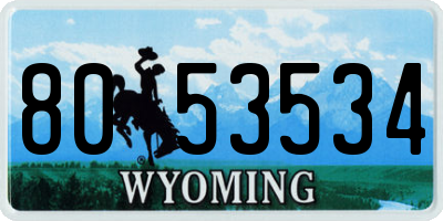 WY license plate 8053534