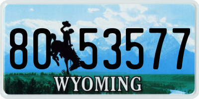 WY license plate 8053577