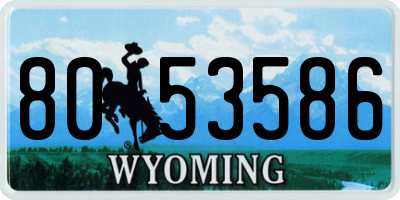 WY license plate 8053586