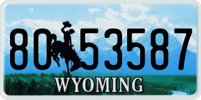 WY license plate 8053587