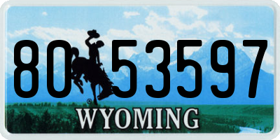 WY license plate 8053597