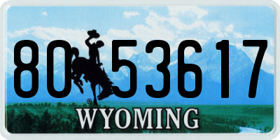 WY license plate 8053617