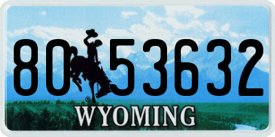 WY license plate 8053632