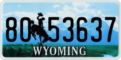 WY license plate 8053637