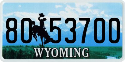 WY license plate 8053700