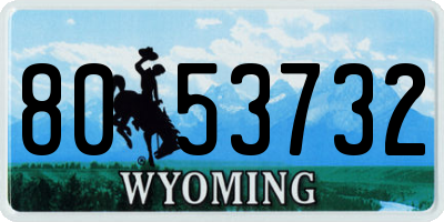 WY license plate 8053732