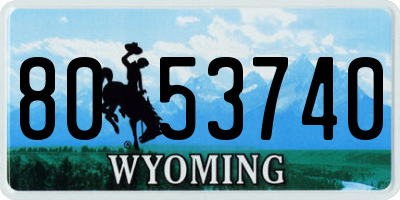 WY license plate 8053740