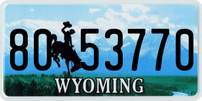 WY license plate 8053770