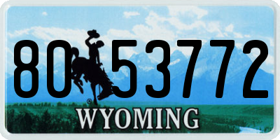 WY license plate 8053772