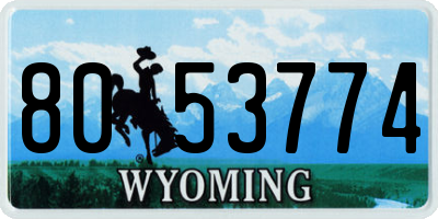 WY license plate 8053774
