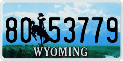 WY license plate 8053779