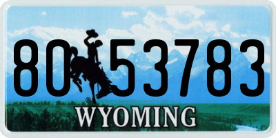 WY license plate 8053783