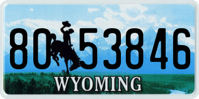 WY license plate 8053846