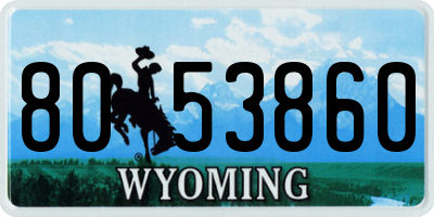 WY license plate 8053860