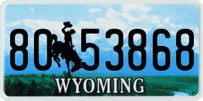 WY license plate 8053868