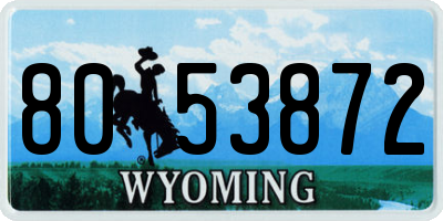 WY license plate 8053872