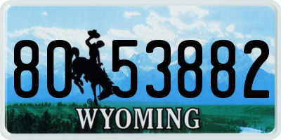 WY license plate 8053882