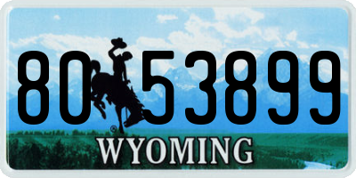WY license plate 8053899