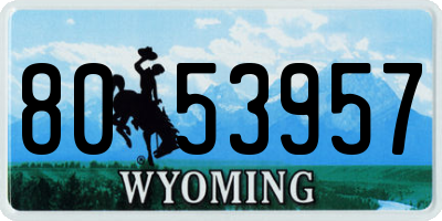WY license plate 8053957