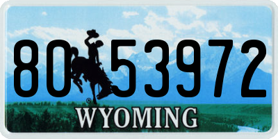 WY license plate 8053972