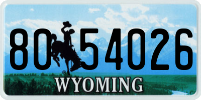 WY license plate 8054026