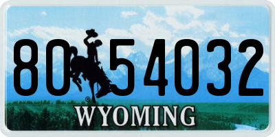 WY license plate 8054032