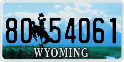 WY license plate 8054061