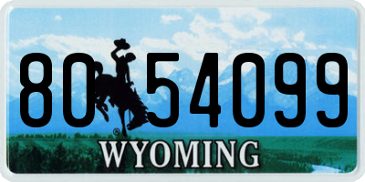 WY license plate 8054099