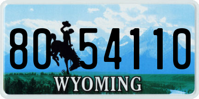 WY license plate 8054110
